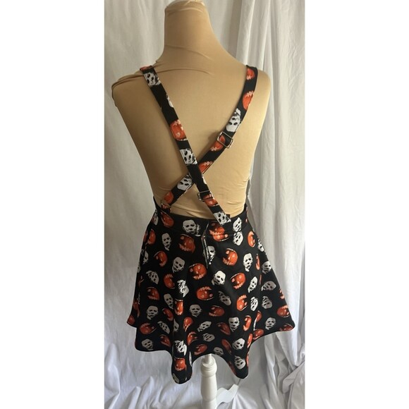 NWT Halloween Michael Myers Pumpkin Suspender Skirt Horror Hot Topic small - Picture 6 of 8